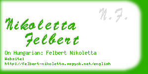 nikoletta felbert business card